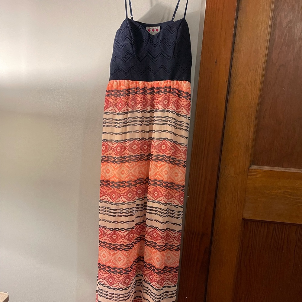 “Three pink hearts” full length dress